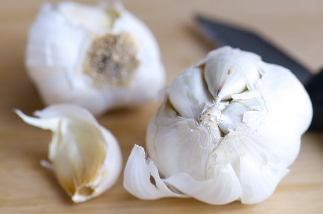 Garlic on the cutting block
