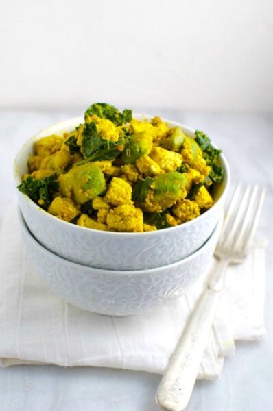 Tofu Scramble with Avocado and Kale