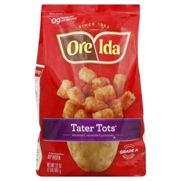 Oneida Tater Tots are listed as accidentally vegan food on Namely Marly