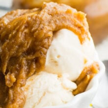 Vegan Date Caramel that can be used as a sauce over ice cream or made thicker and served with chocolate.