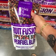 A bag of Made by Nature Fruit Fusion Snacks