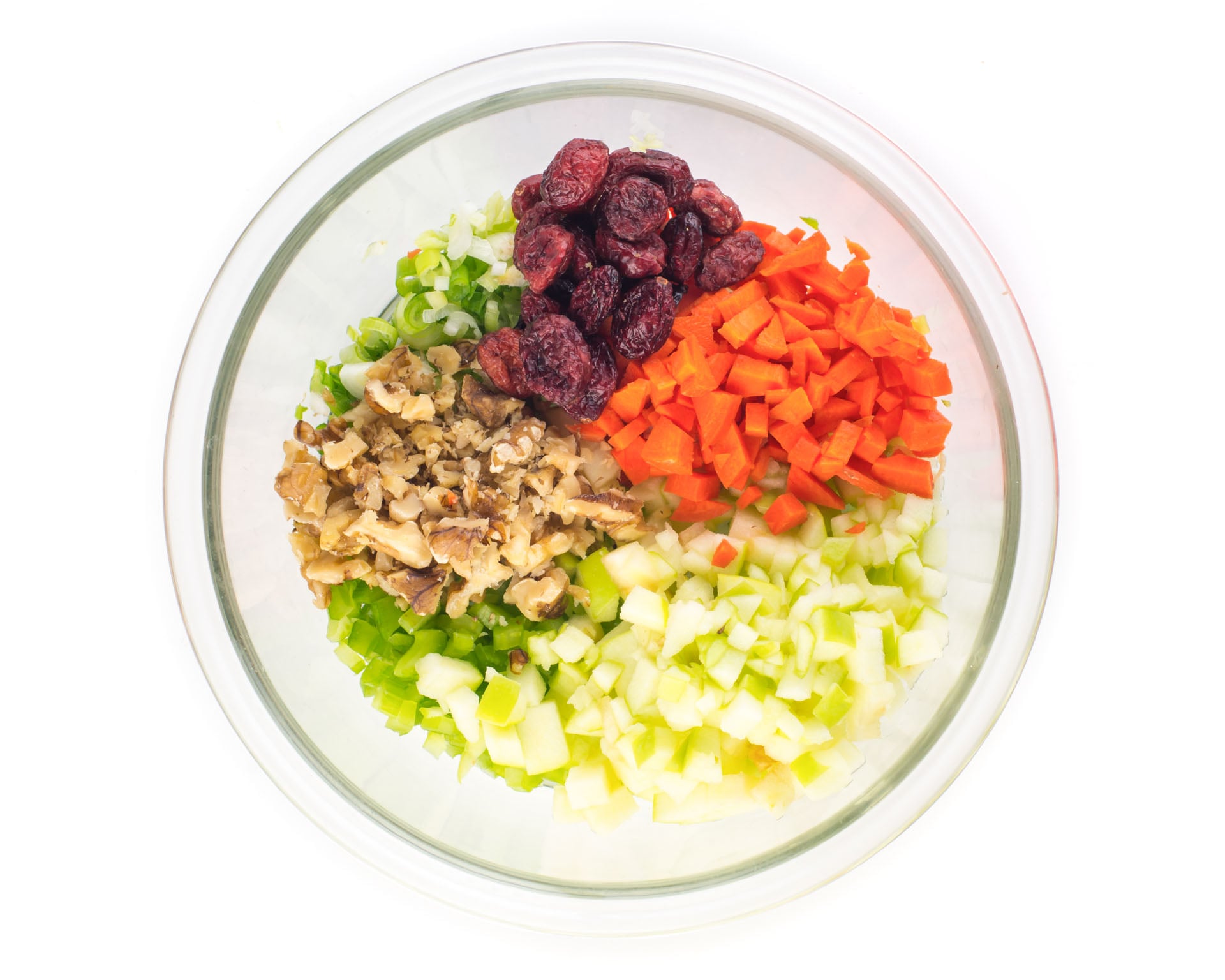 All the other ingredients are chopped and in a bowl.