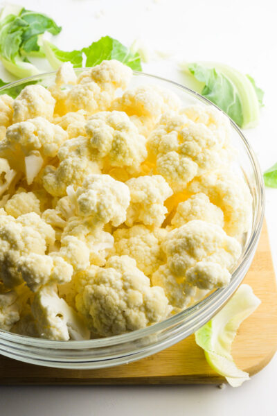 A bowl of cauliflower florets.