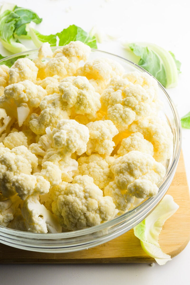 A bowl of cauliflower florets.