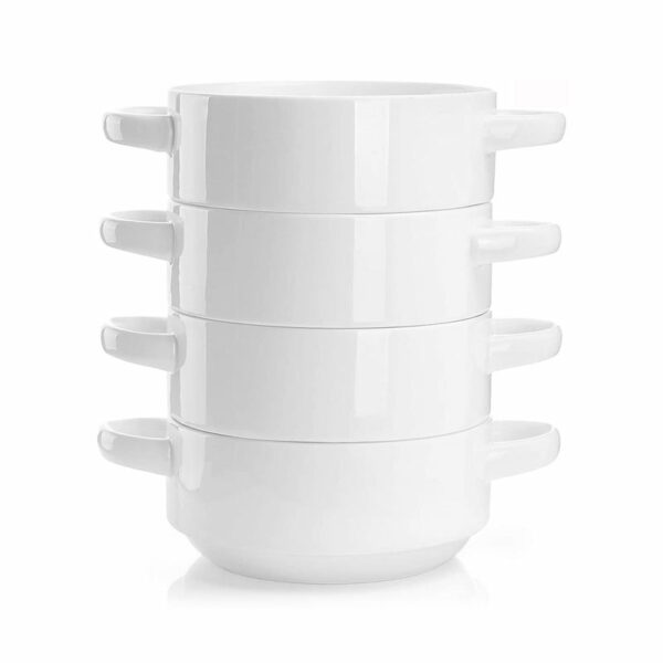 product image of a set of white soup crocks