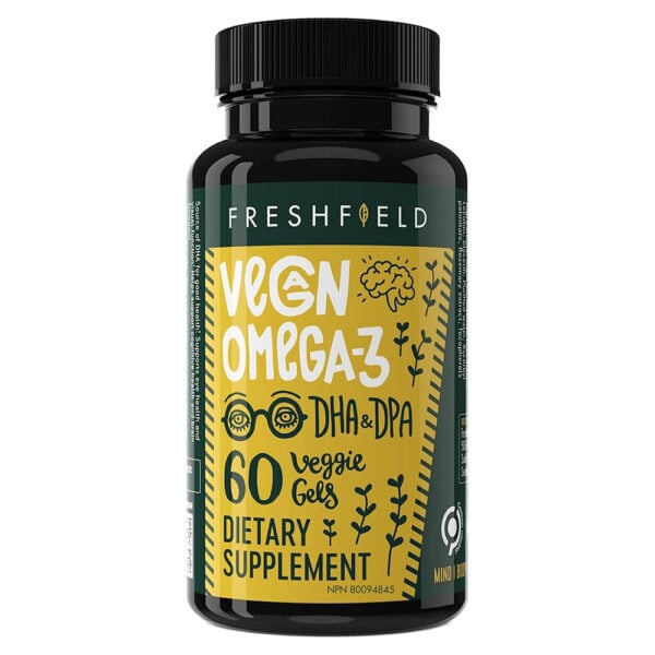 a bottle of omega-3 dha pills
