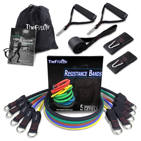 a set of exercise resistance bands